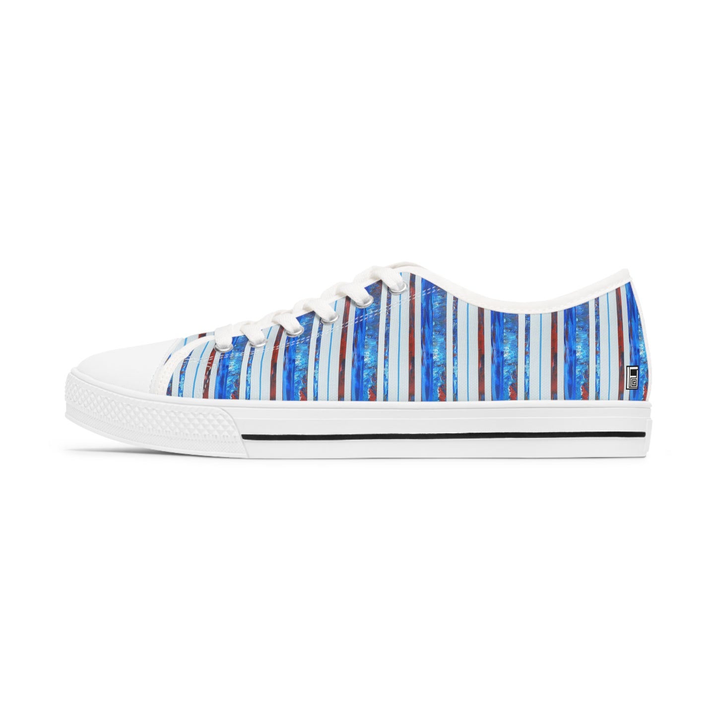Women's Low Top Sneakers, Black Soles, No. 140 - Bird of Paradise - By Irish Artist Fiona de Lacy