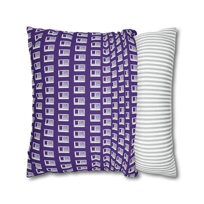 Cushion Pillow Case - No. 000PE - White Logo on Purple