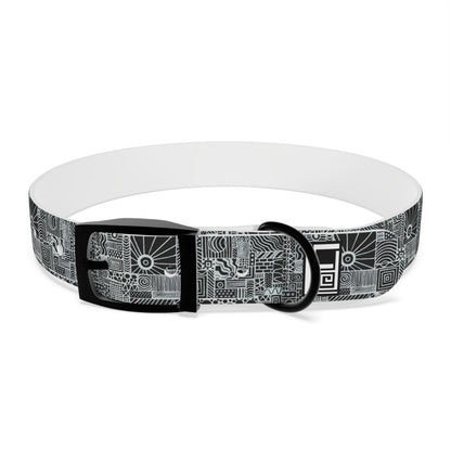 Dog Collar - No. 252 - Black & White Abstract