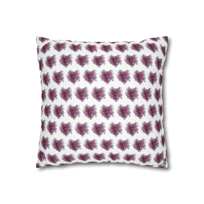 Cushion Pillow Case - No 269 Pink / Purple Flower on White