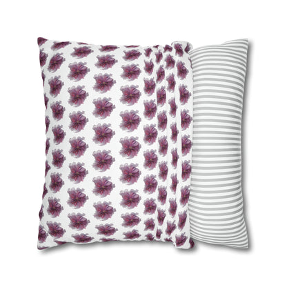 Cushion Pillow Case - No 269 Pink / Purple Flower on White