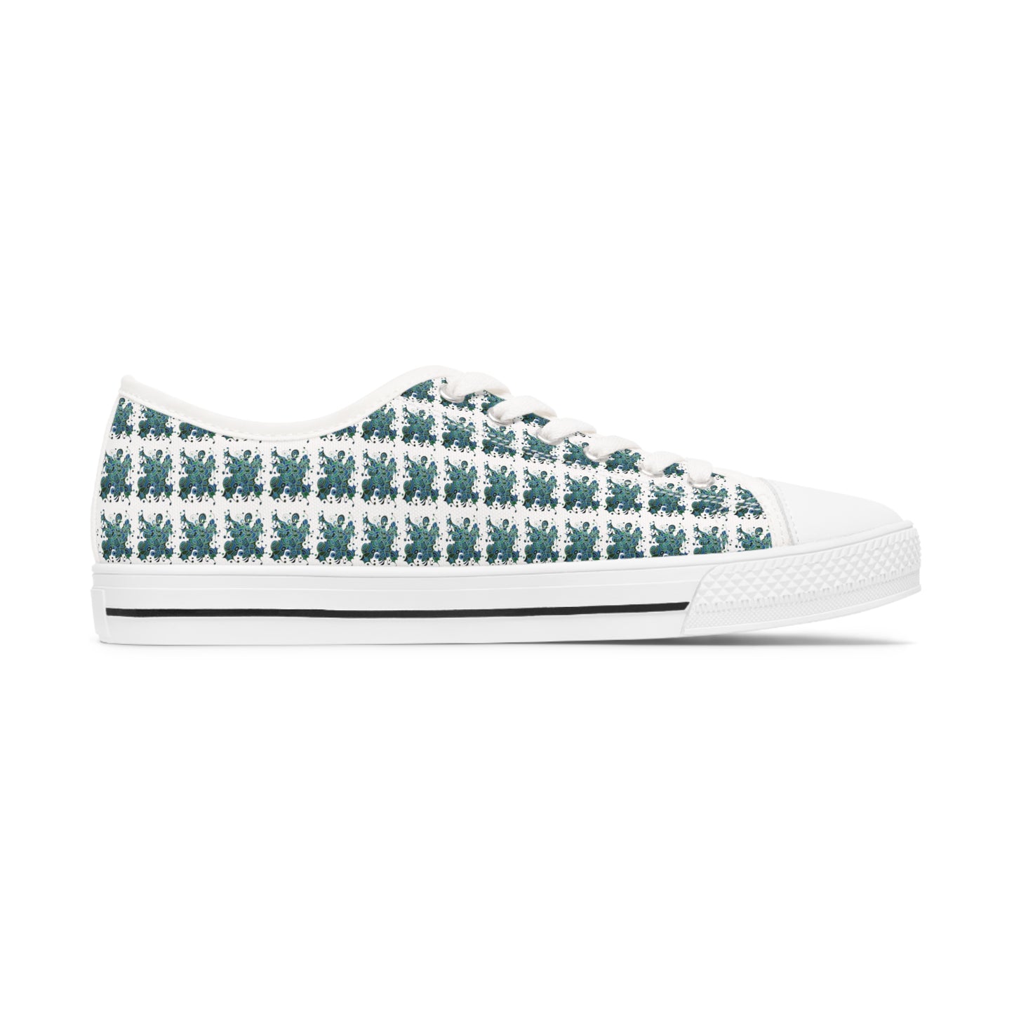 Women's Low Top Sneakers, Black Soles, No. 146 - Bird of Paradise - By Irish Artist Fiona de Lacy