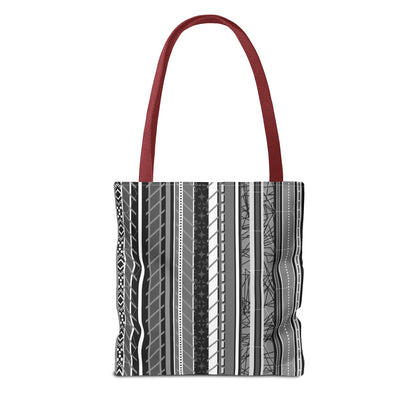 Tote Bag  - No. 298 A -  Black, White, Grey Stripes