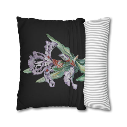 Cushion Pillow Case - No. 272 - Purple Orchid on Black