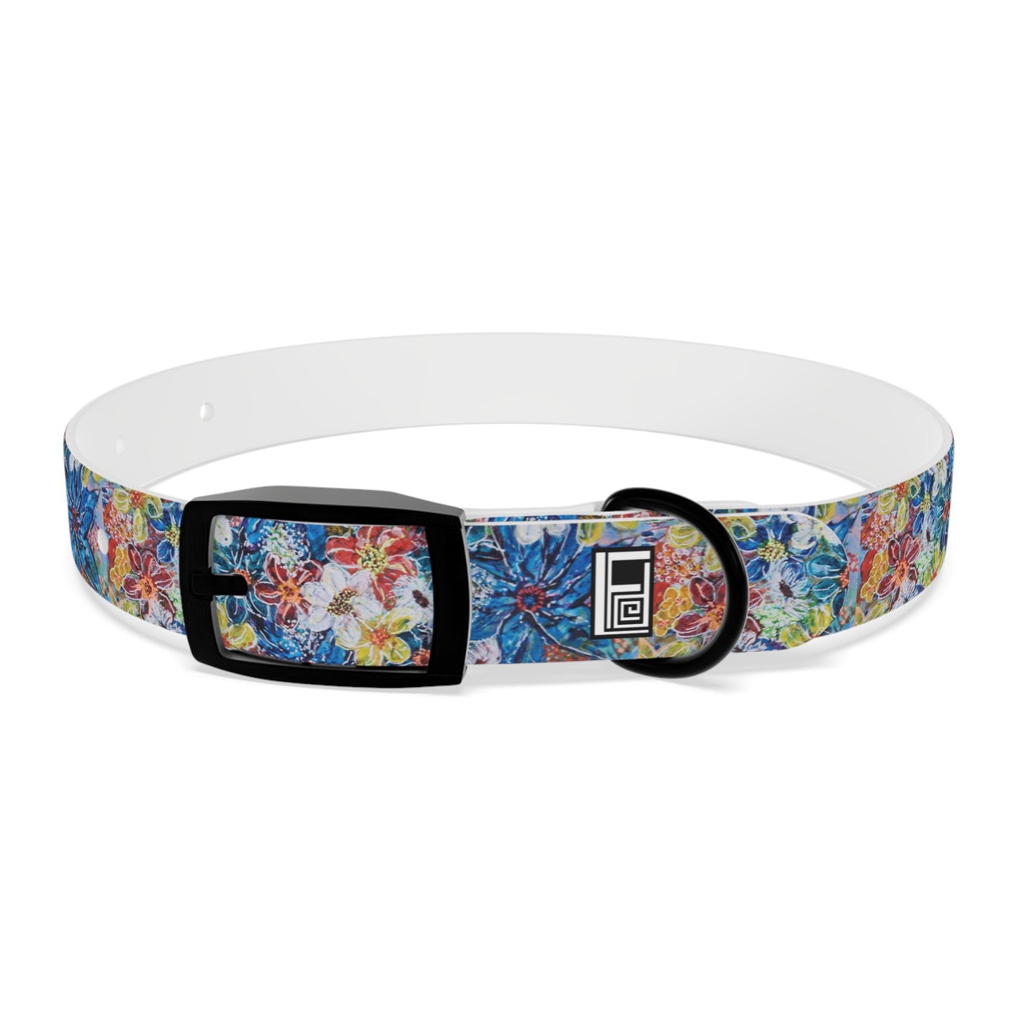 Dog Collar - No. 242 - Large Blue Flowers