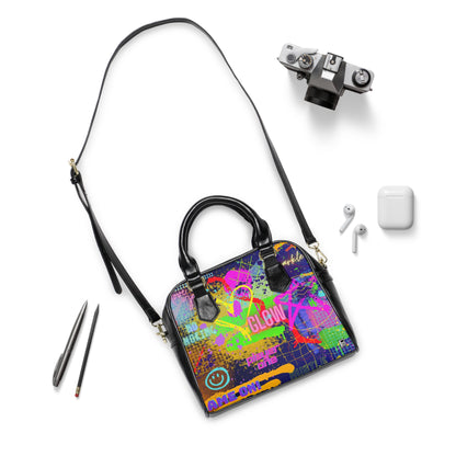 Shoulder Handbag - No. 232 - 'Glow' Graffiti