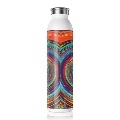 Slim Water Bottle - No. 304 - Orange & Yellow swirl - By Irish Artist Fiona de Lacy