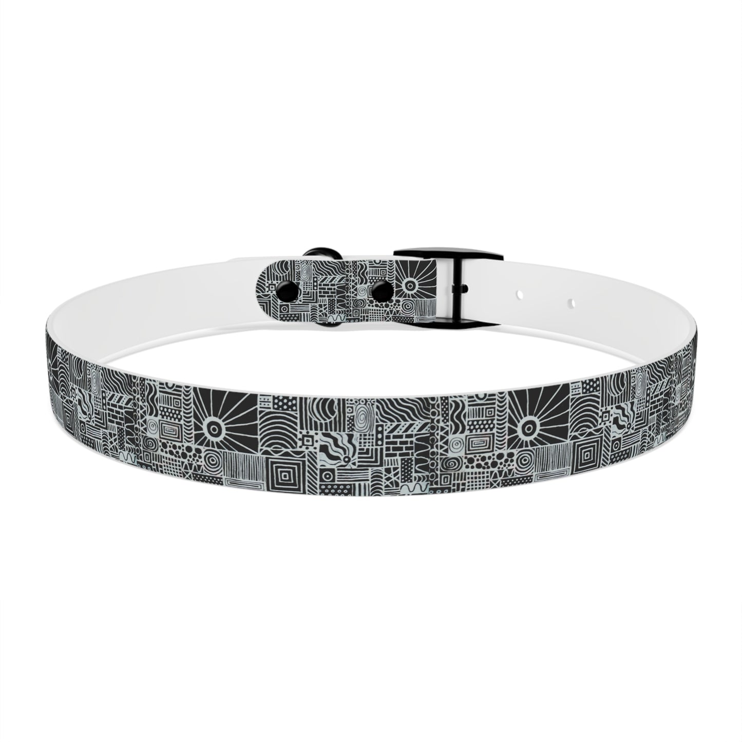 Dog Collar - No. 252 - Black & White Abstract