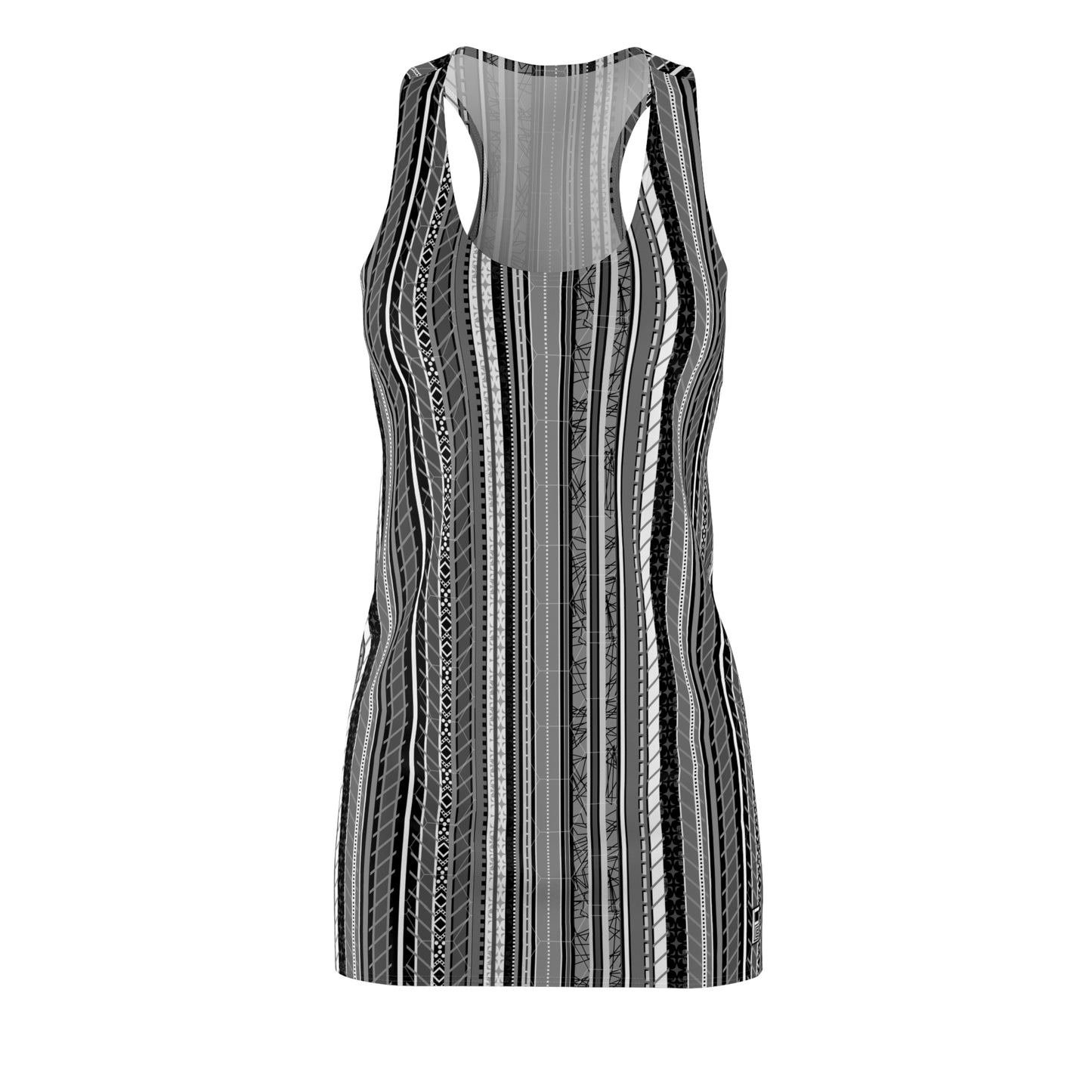 Women's Cut & Sew Racerback Dress - No 252 - 'Monochrome'