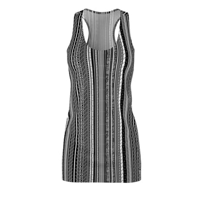 Women's Cut & Sew Racerback Dress - No 252 - 'Monochrome'