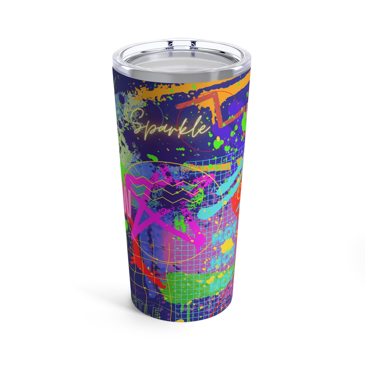 Tumbler 20oz - No. 232 - 'Pizza Party' Graffiti - By Irish Artist Fiona de Lacy