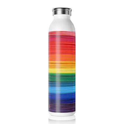 Slim Water Bottle - No. 305 - 'Pride' Rainbow - By Irish Artist Fiona de Lacy