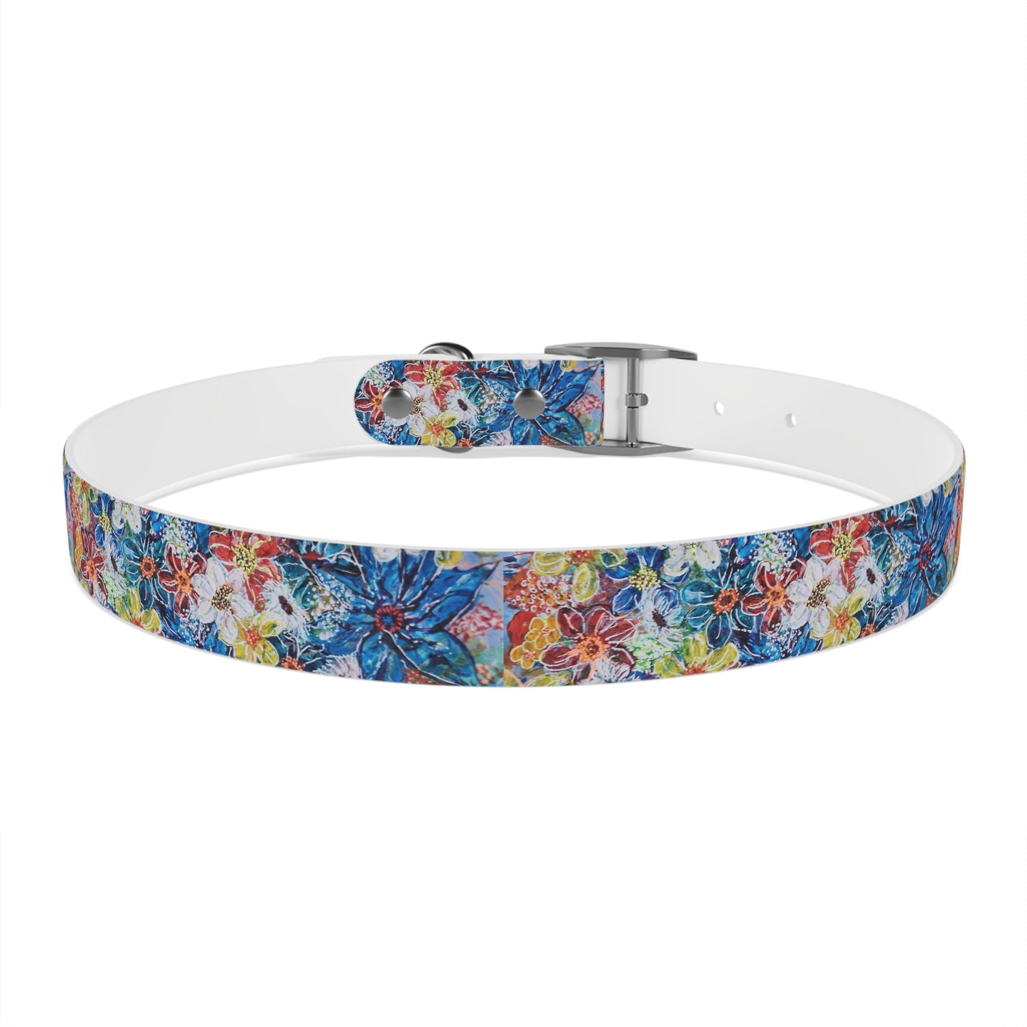 Dog Collar - No. 242 - Large Blue Flowers