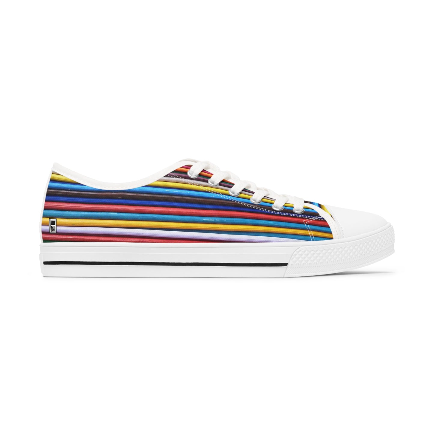 Women's Low Top Sneakers - No. 309 - Multicoloured Lines - By Irish Artist Fiona de Lacy