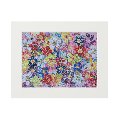 Fine Art Print (Cardboard Frame) - No. 241 - flowers on pink