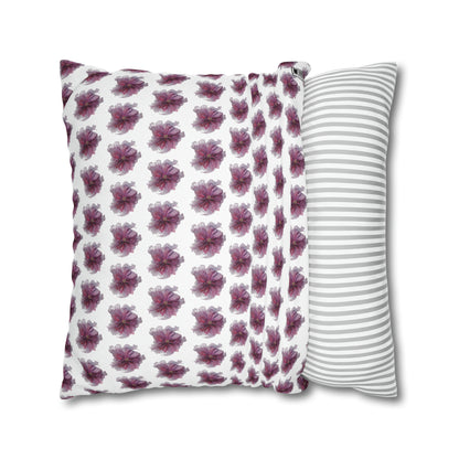 Cushion Pillow Case - No 269 Pink / Purple Flower on White