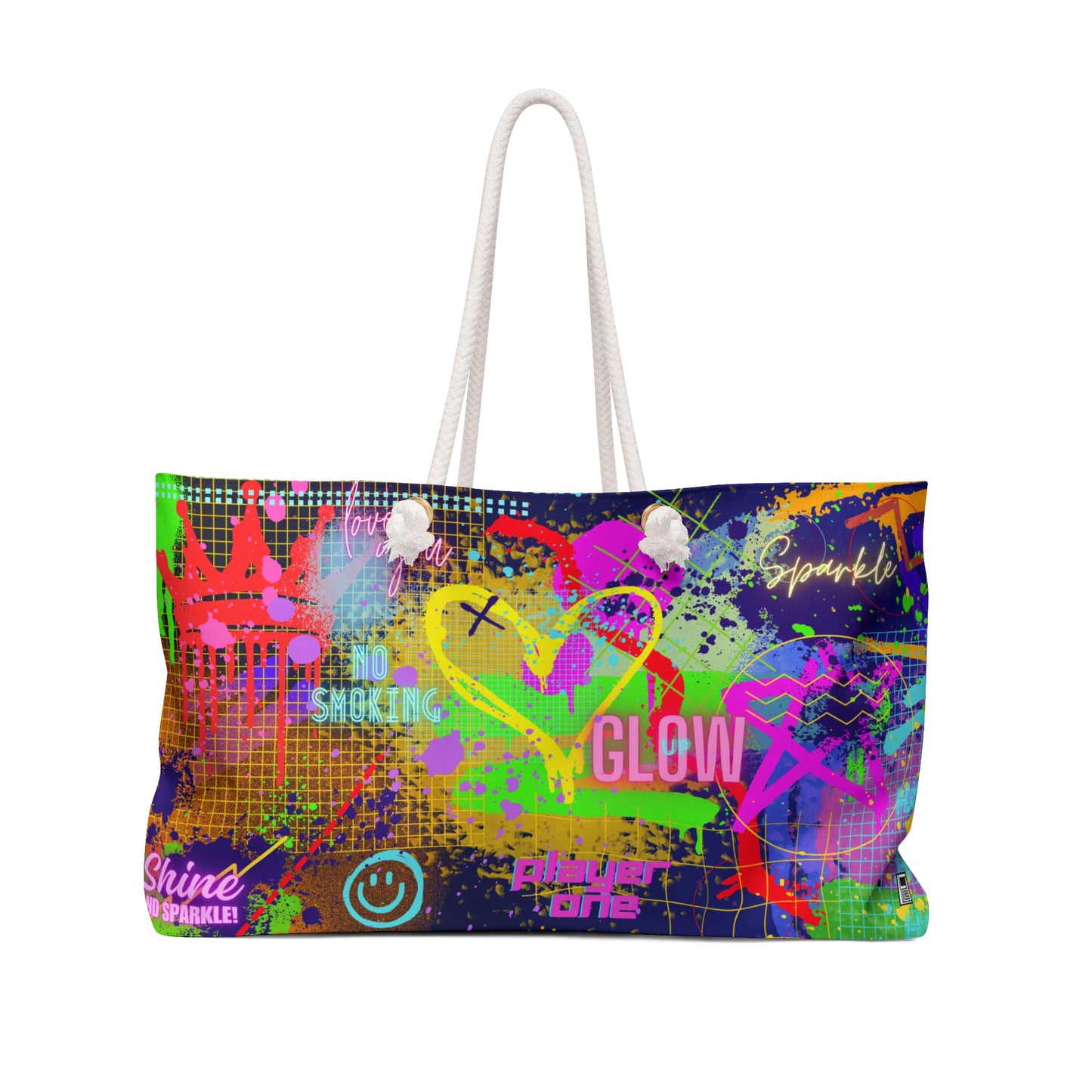 Weekender / Beach / Overnight Bag - No. 232 - 'Glow' Graffiti