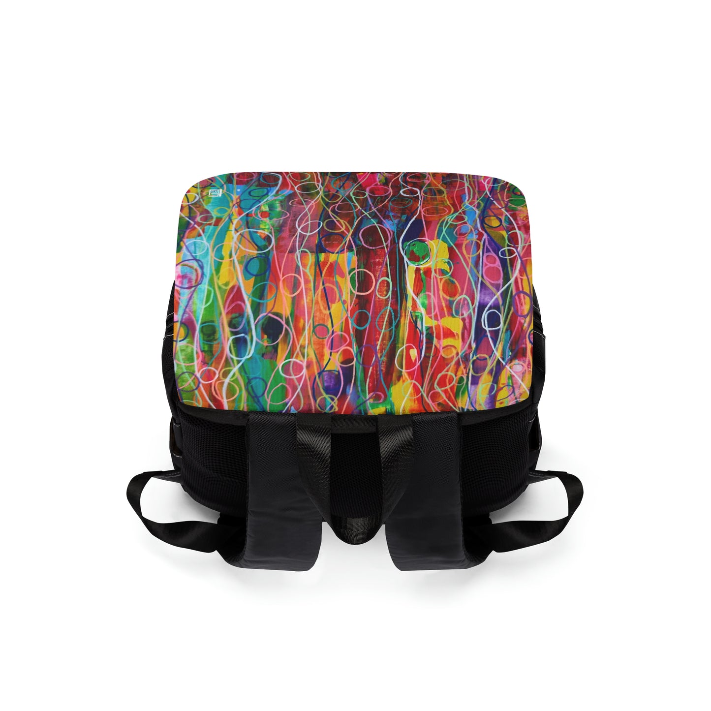 Casual Shoulder Backpack,  No. 239 Multicoloured Abstract -  By Irish Artist Fiona de Lacy