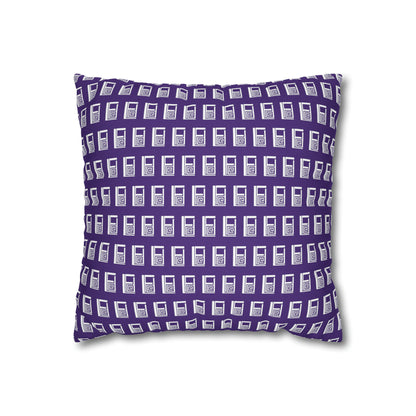 Cushion Pillow Case - No. 000PE - White Logo on Purple