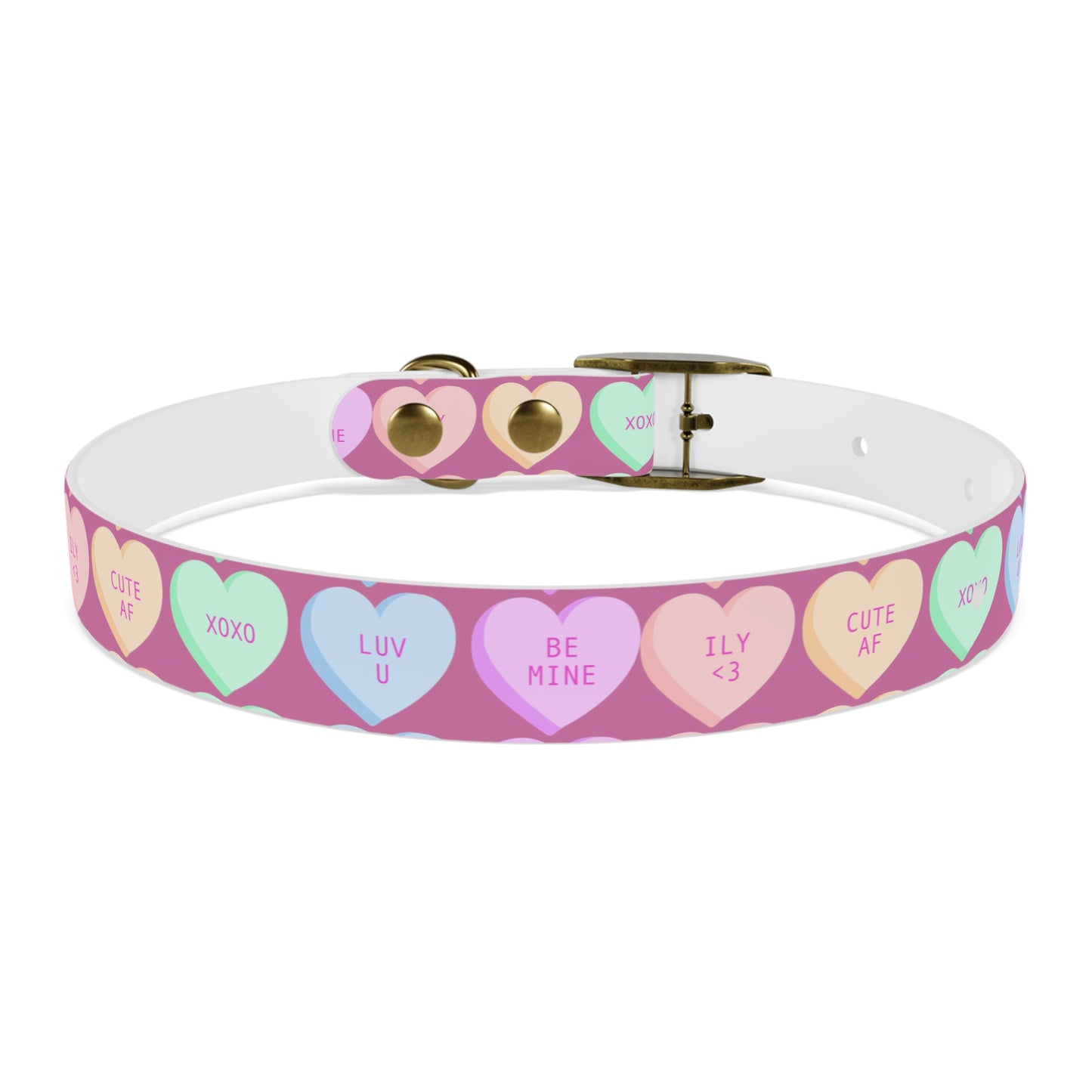 Dog Collar - Pink with Hearts