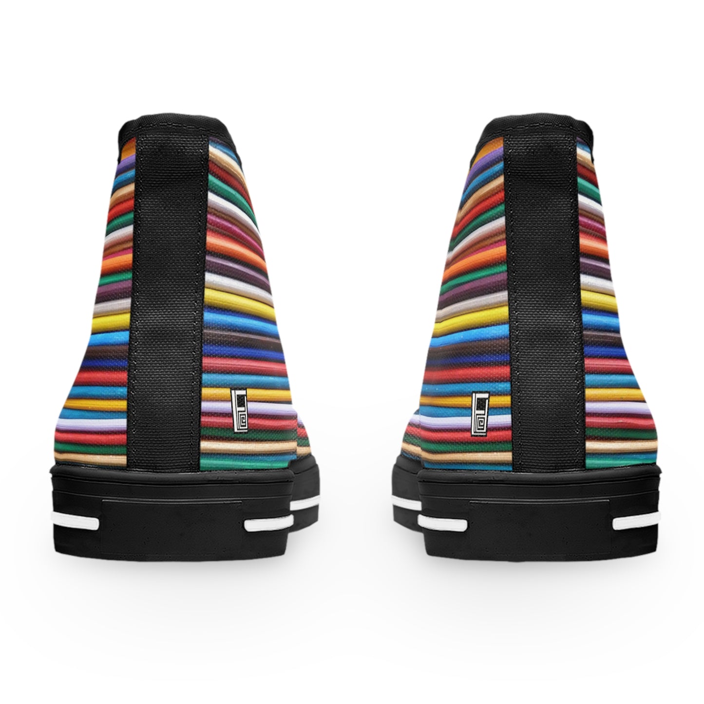 Women's High Top Sneakers - No. 309 - Multicoloured Lines - By Irish Artist Fiona de Lacy