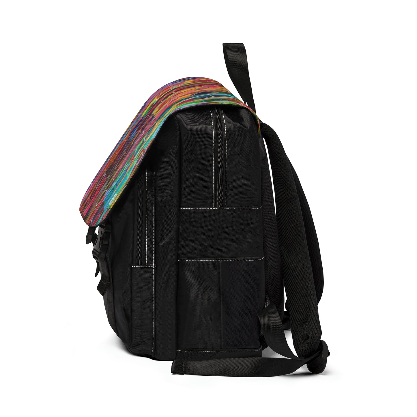 Casual Shoulder Backpack,  No. 239 Multicoloured Abstract -  By Irish Artist Fiona de Lacy