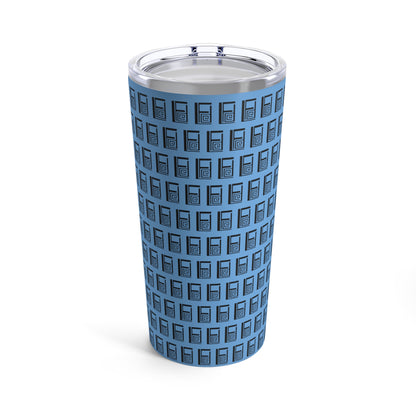 Tumbler 20oz - No.  000BE - Black Logo on Light Blue - By Irish Artist Fiona de Lacy