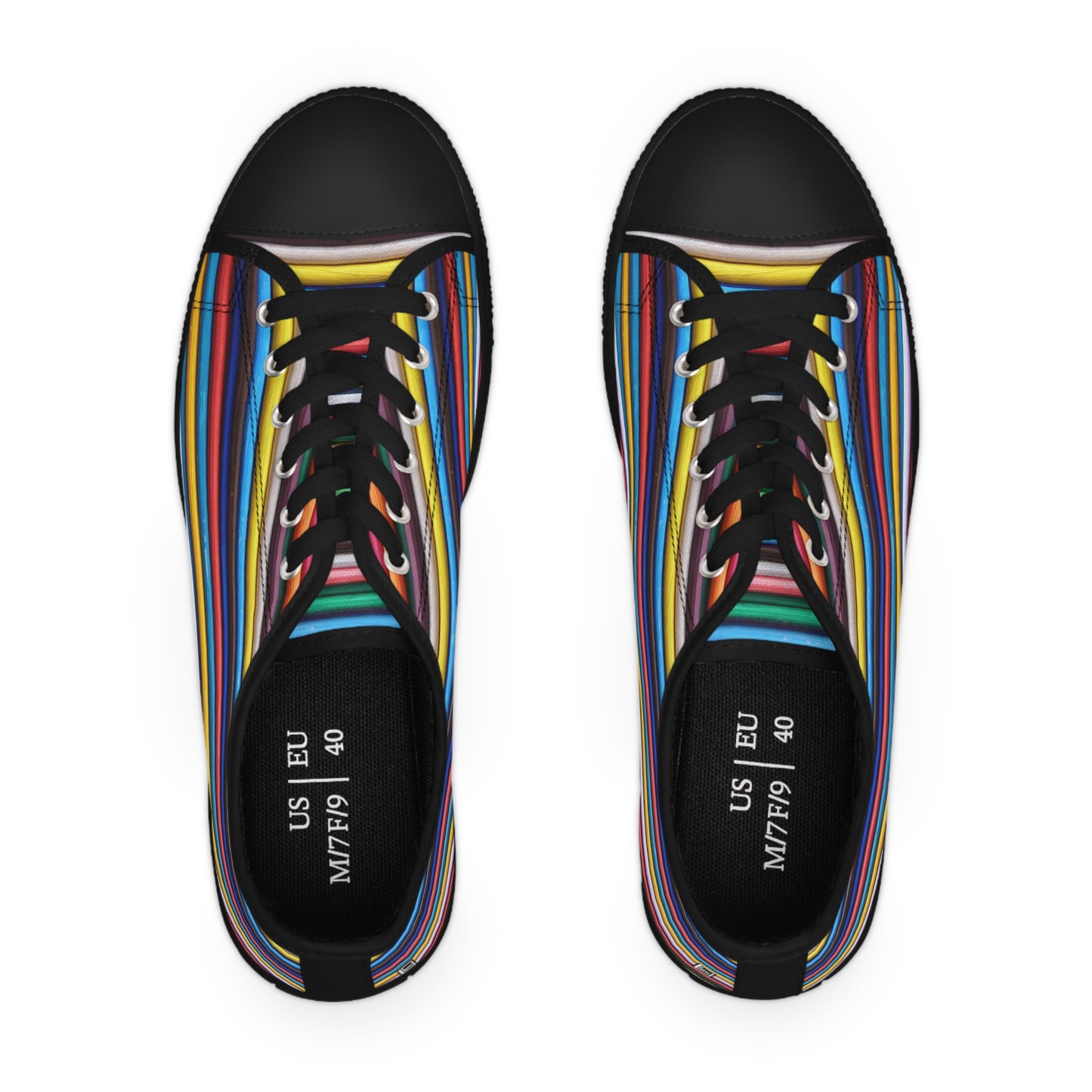 Women's Low Top Sneakers - No. 309 - Multicoloured Lines - By Irish Artist Fiona de Lacy