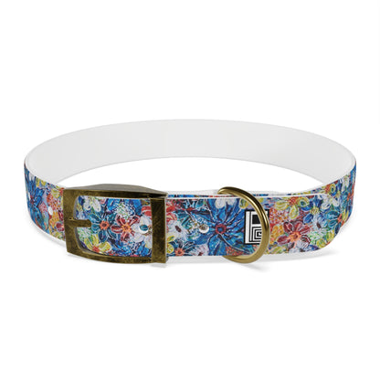 Dog Collar - No. 242 - Large Blue Flowers