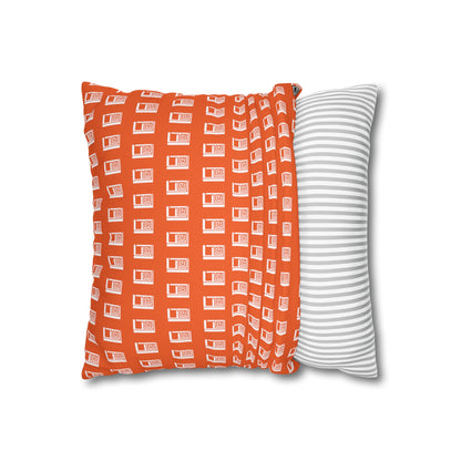 Cushion Pillow Case - No. 000OE - White Logo on Orange