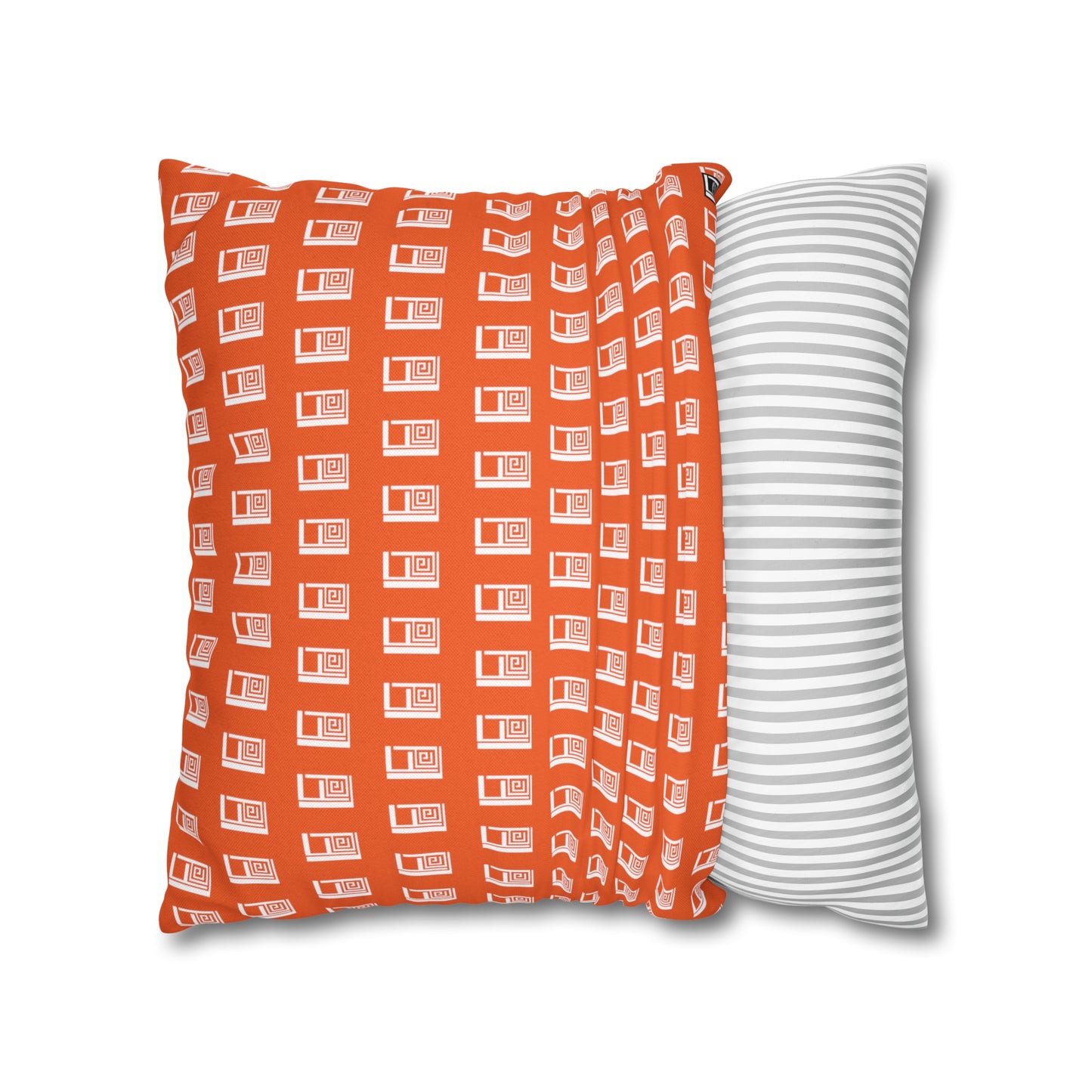 Cushion Pillow Case - No. 000OE - White Logo on Orange