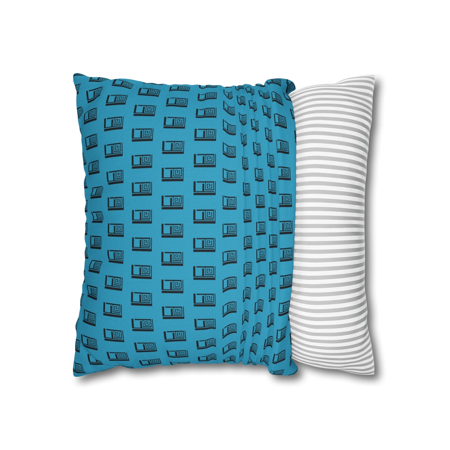 Cushion Pillow Case - No. 000TE - Black Logo on Turquoise