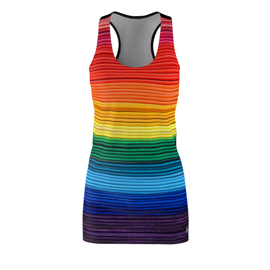 Women's Cut & Sew Racerback Dress - No. 305 - Rainbow