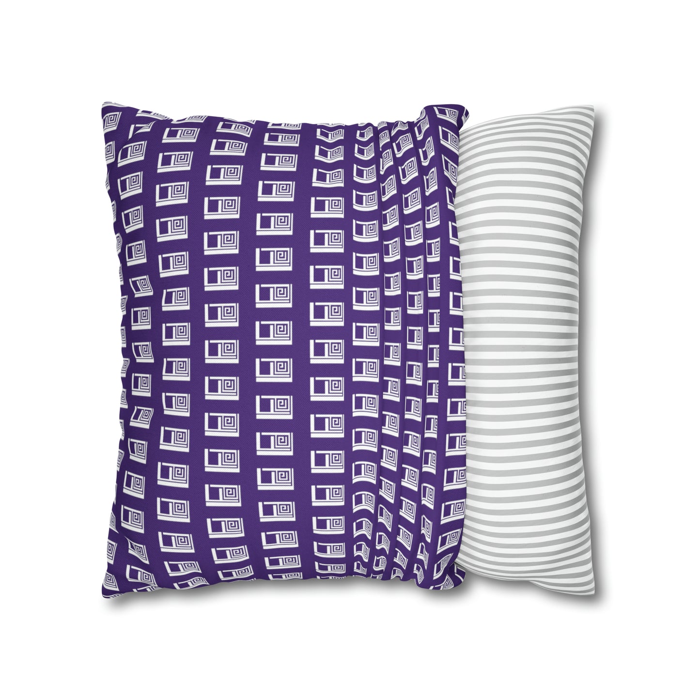 Cushion Pillow Case - No. 000PE - White Logo on Purple