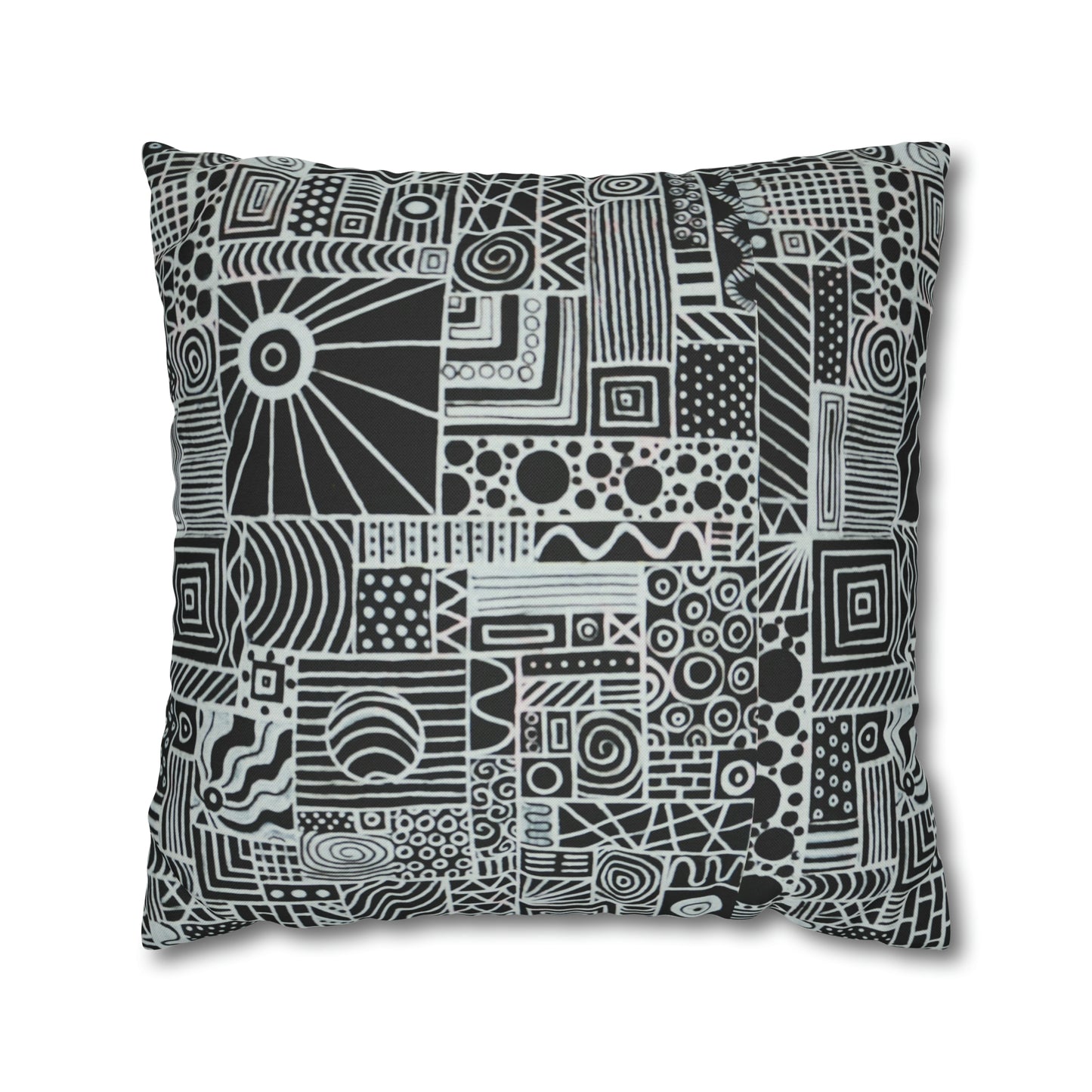 Cushion Pillow Case - No. 252 - White on Black