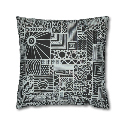 Cushion Pillow Case - No. 252 - White on Black