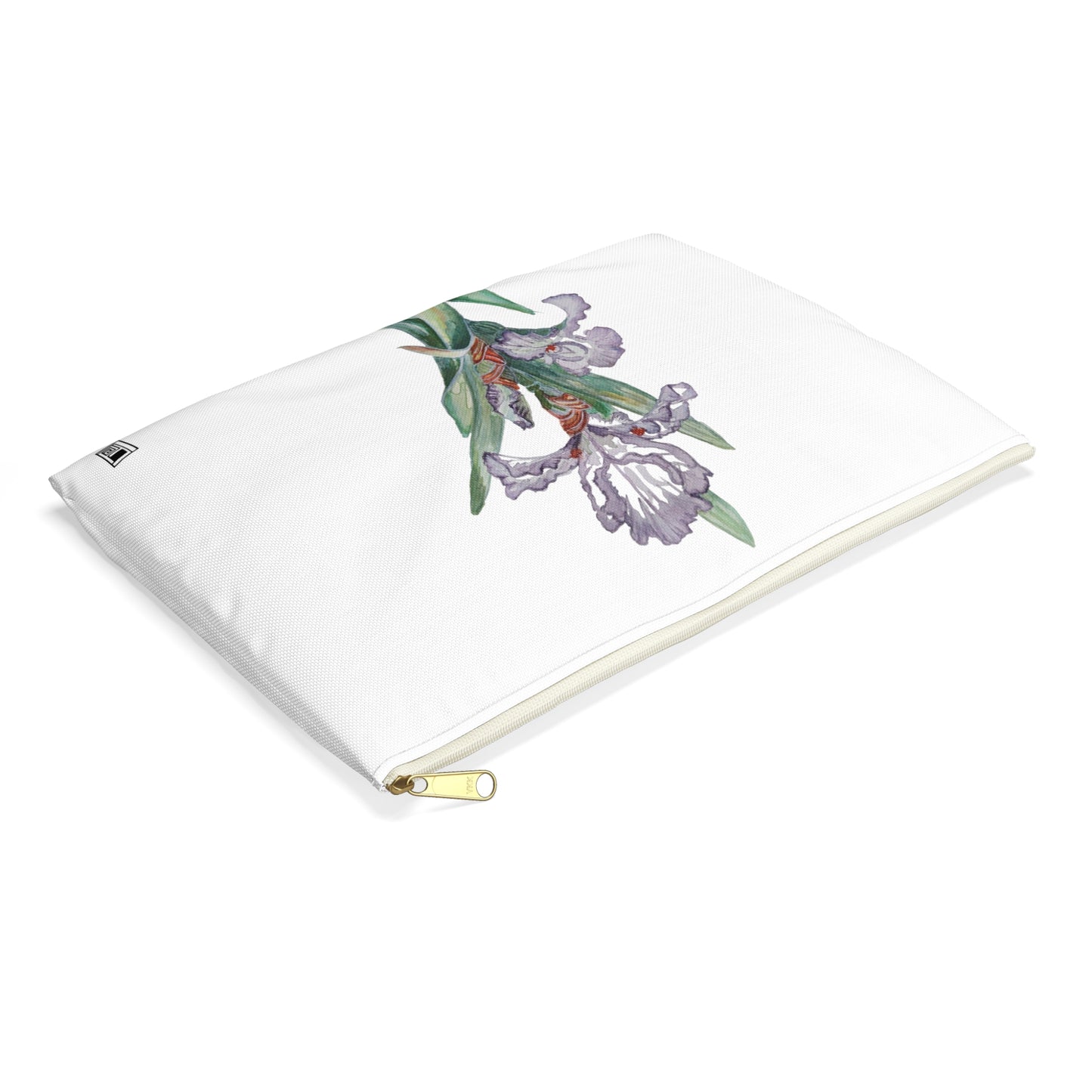 Make Up Bag - No. 272 - Purple Orchid Flower on White