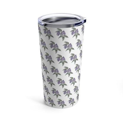 Tumbler 20oz - No.  270 Purple drop flowers - By Irish Artist Fiona de Lacy