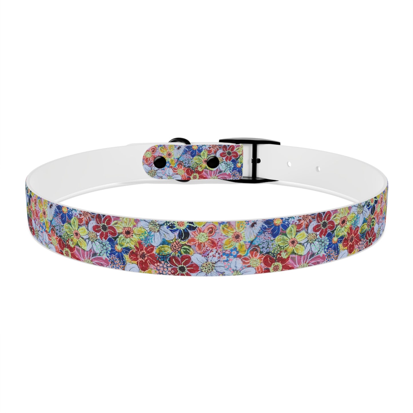 Dog Collar - No. 241 - Flowers on Pink