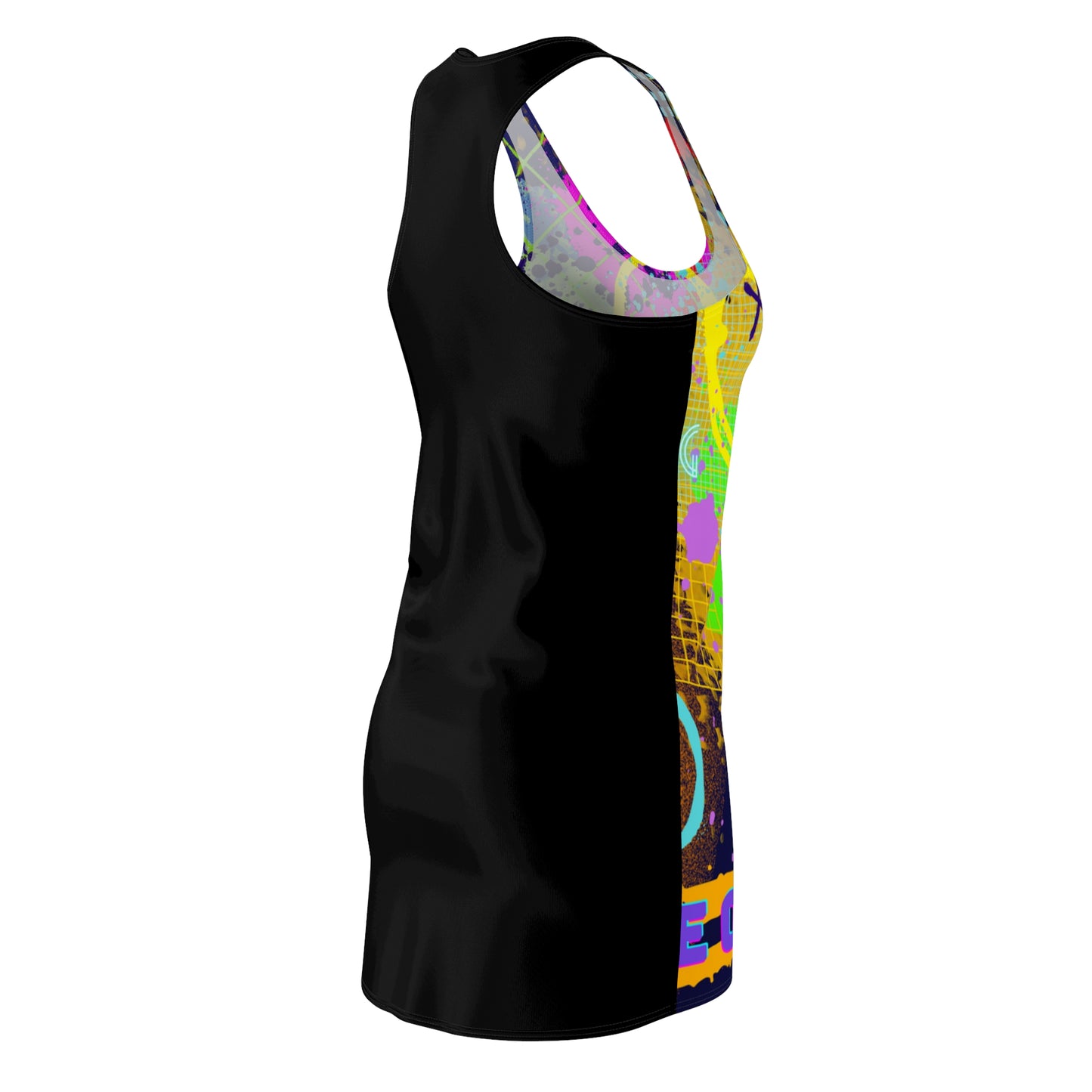 Women's Cut & Sew Racerback Dress - No 232 - 'Glow' Graffiti