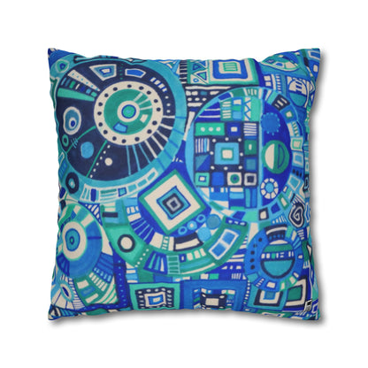 Cushion Pillow Case - No. 262 - Blue Geometric Abstract