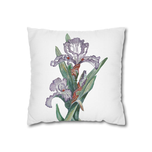 Cushion Pillow Case - No. 272 - Purple Orchid on White