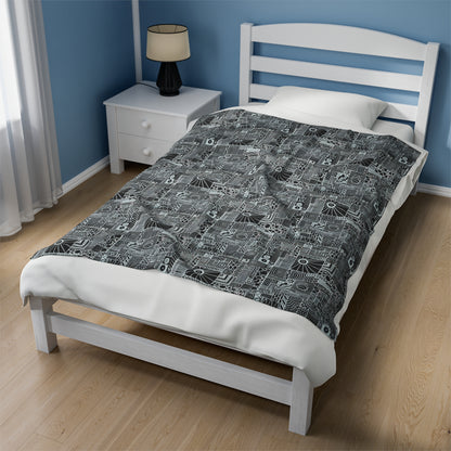 Velveteen Plush Blanket - No. 252 - Monochrome