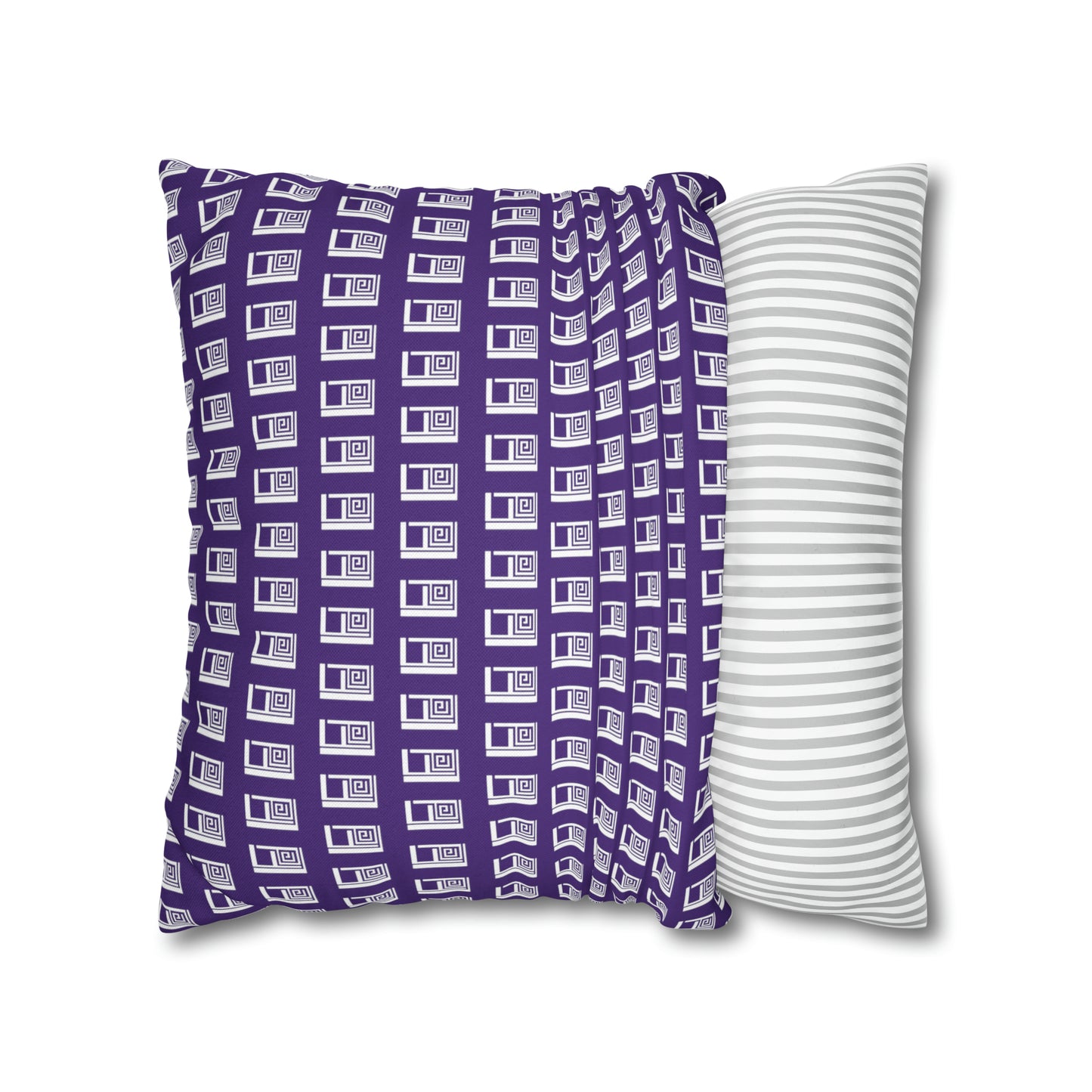 Cushion Pillow Case - No. 000PE - White Logo on Purple