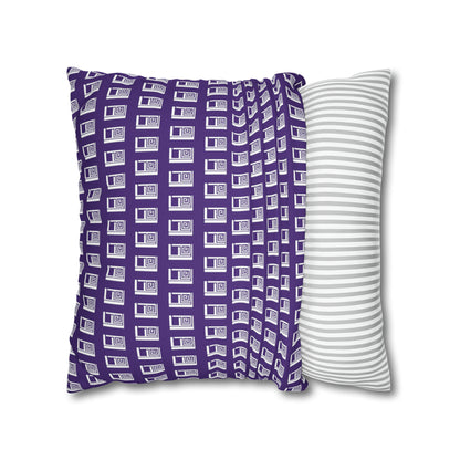 Cushion Pillow Case - No. 000PE - White Logo on Purple