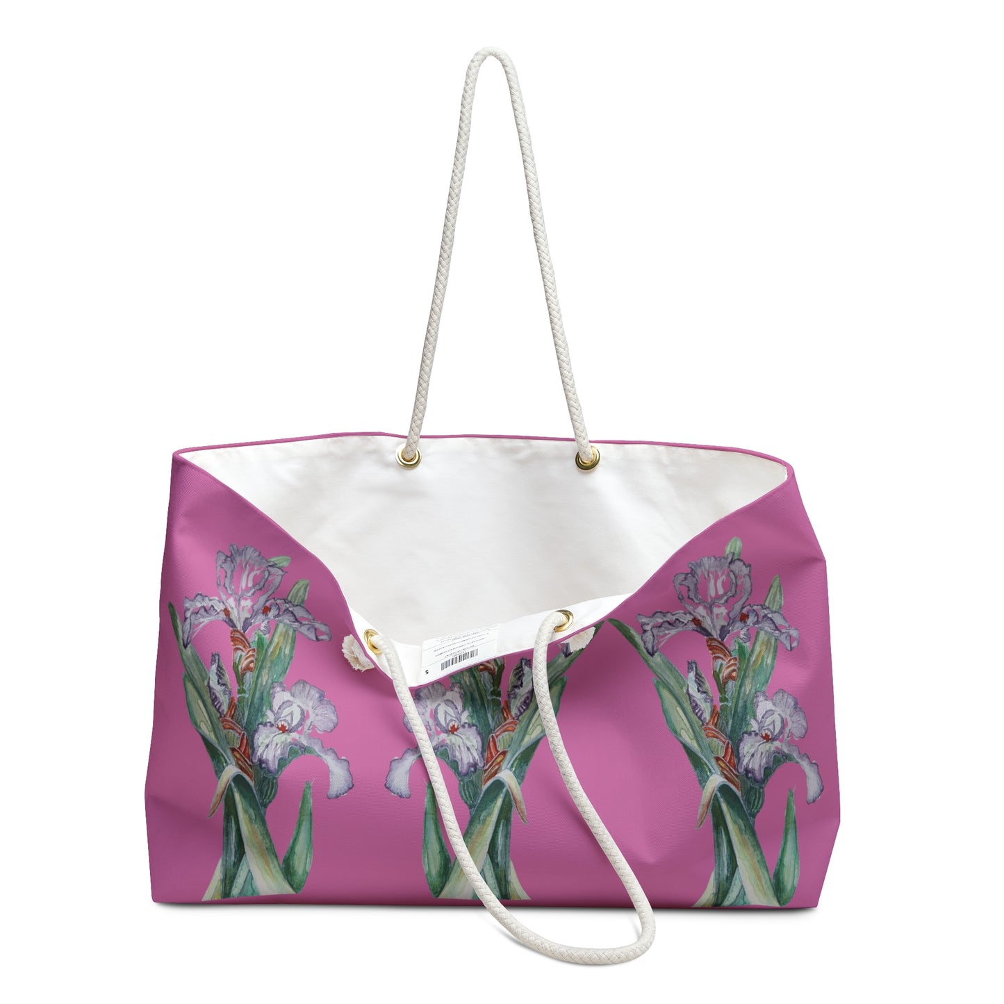 Weekender / Beach / Overnight Bag - No. 272 - Purple Orchid on Light Pink