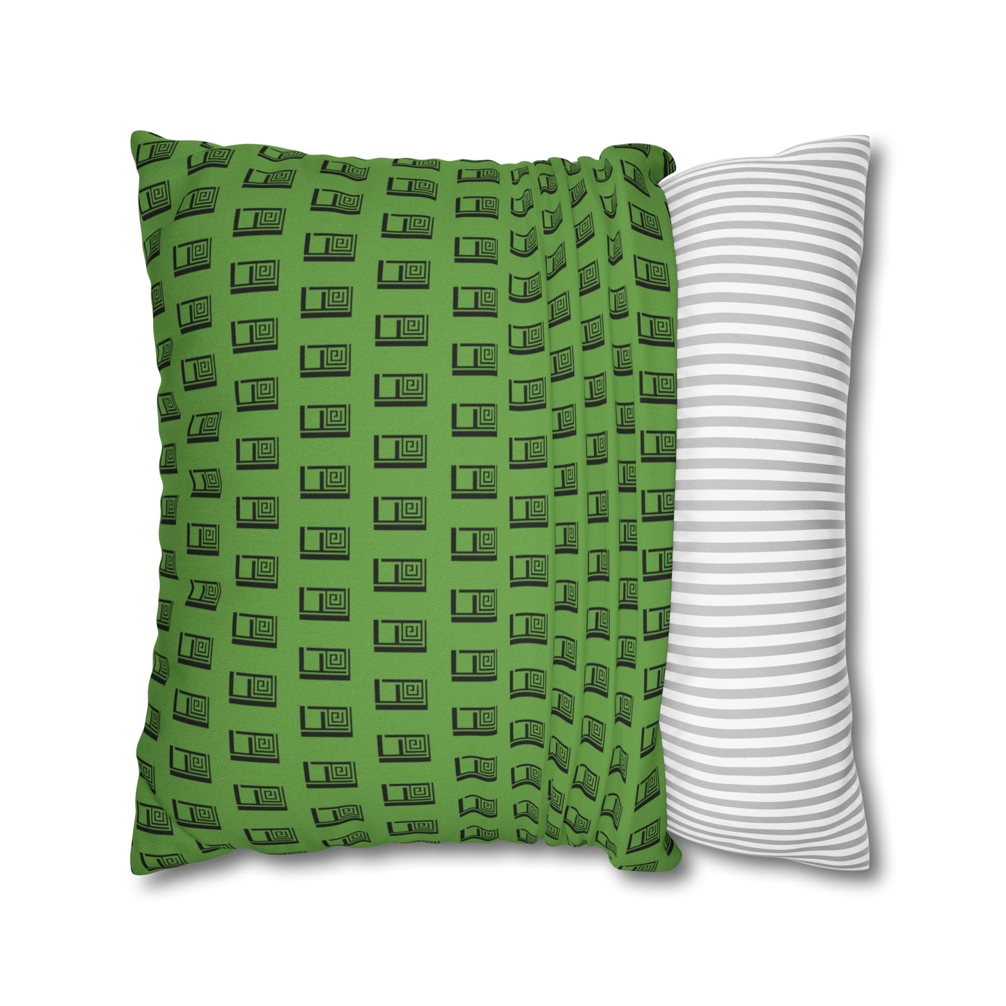 Cushion Pillow Case - No. 000GN - Black Logo on Green