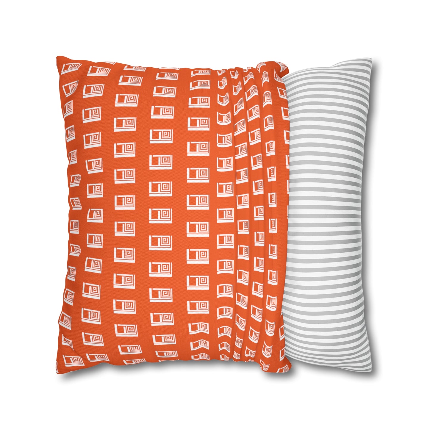 Cushion Pillow Case - No. 000OE - White Logo on Orange