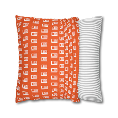 Cushion Pillow Case - No. 000OE - White Logo on Orange