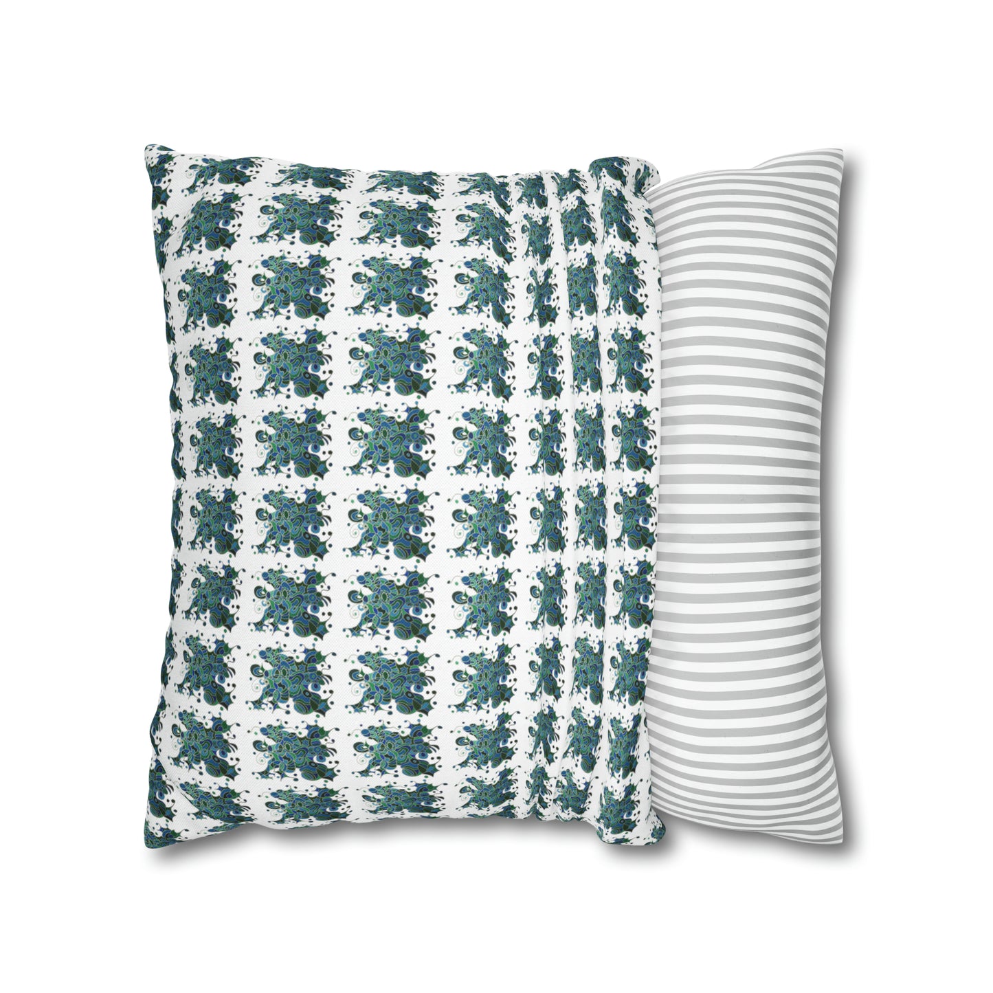 Cushion Pillow Case - No. 146 -  'Bird of Paradise' on White